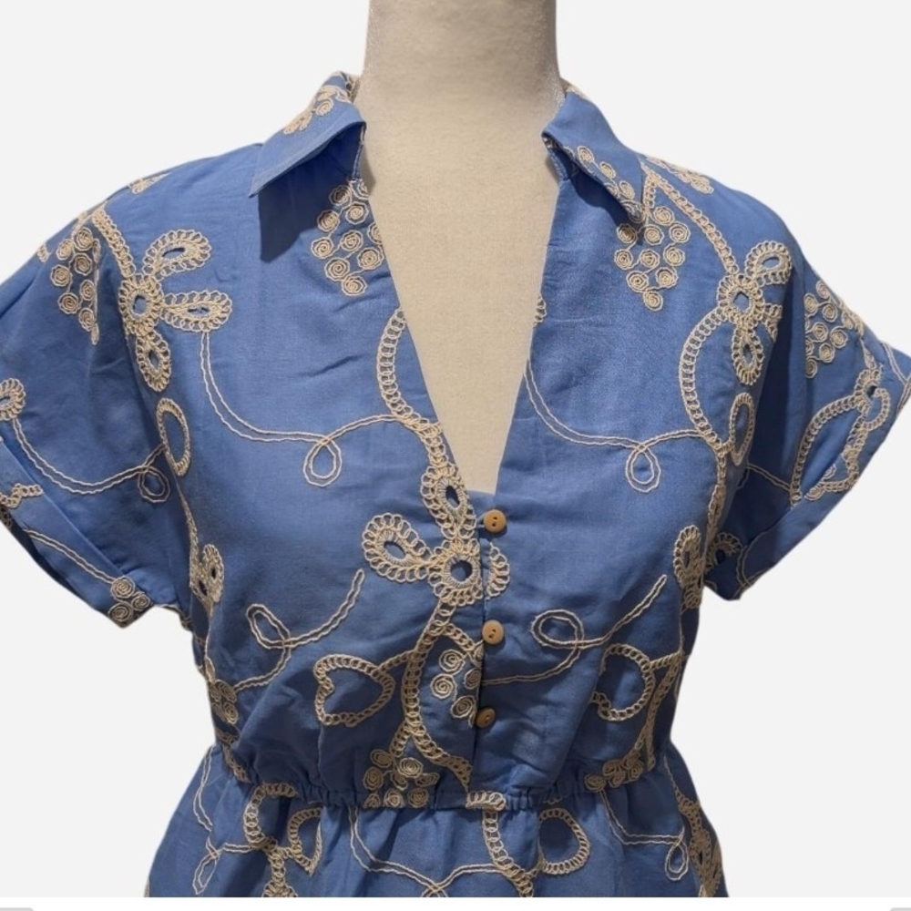 Sam Edelman Light Blue Floral Midi Dress - Picture 7 of 11